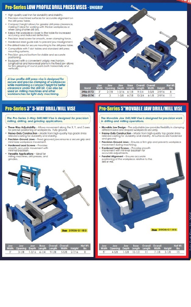 PRO-SERIES 5" MOVABLE JAW DRILL/MILL VISE (3906-0185) - Image 3