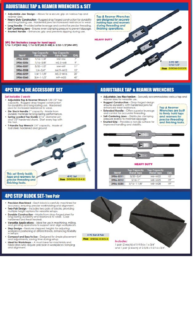 #1-1/2 HEAVY DUTY STEEL 5/32-1/2" ADJUSTABLE TAP & REAMER WRENCH (3906-0257) - Image 3