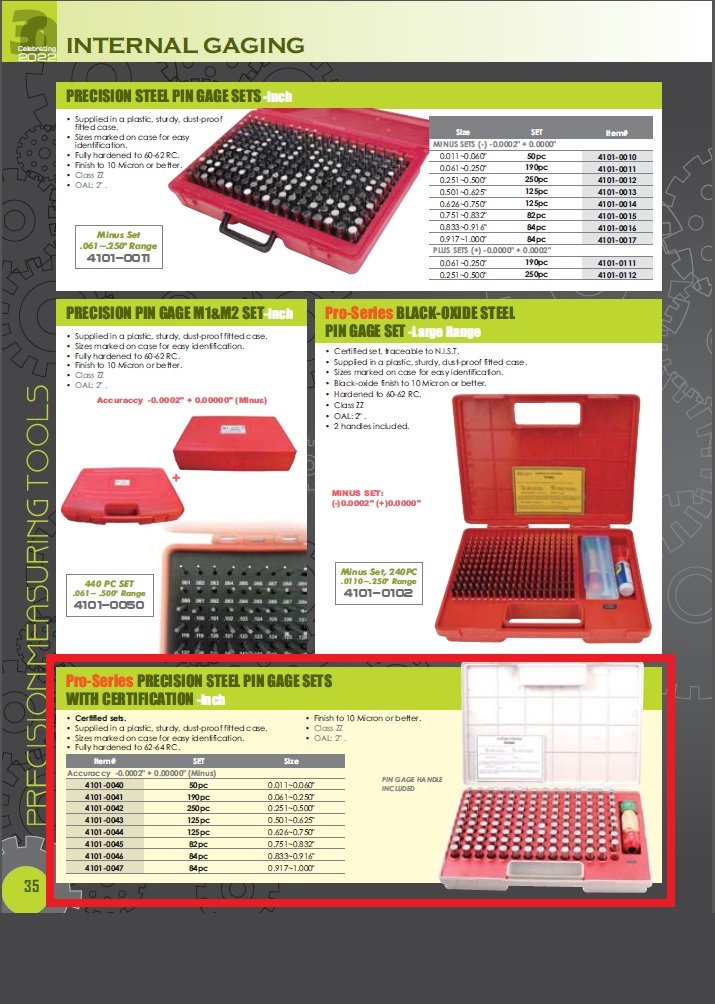 PRO-SERIES 250 PIECE .251-.500" PIN GAGE SET WITH CERTIFICATE (4101-0042) - Image 2