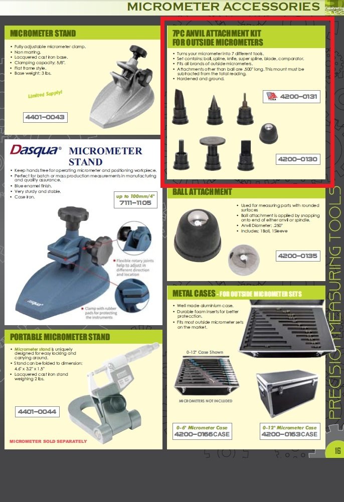 7 PIECE ANVIL ATTACH KIT FOR OUTSIDE MICROMETERS (4200-0130) - Image 6