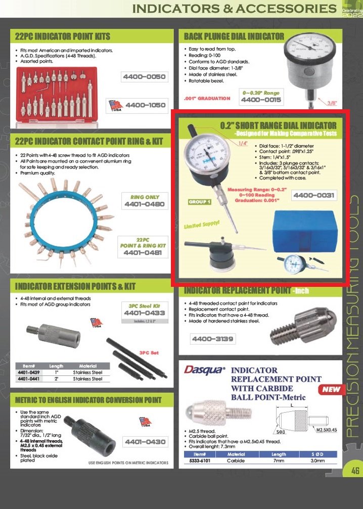 0-0.20" .001" VERTICAL DIAL TEST INDICATOR (4400-0031) - Image 4