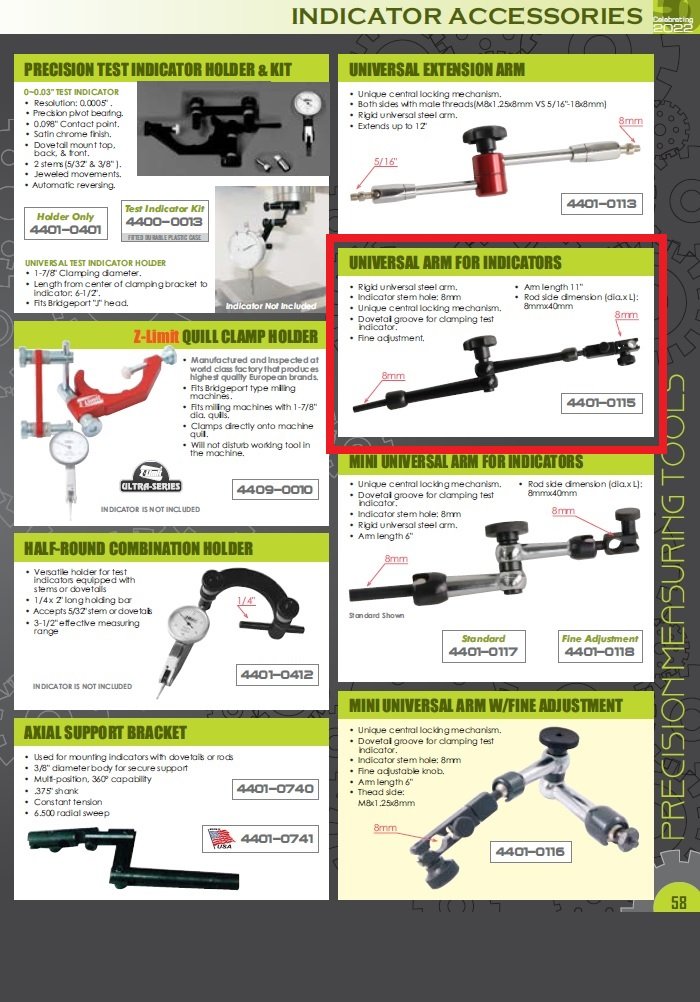 UNIVERSAL INDICATOR ARM WITH FINE ADJUSTMENT (4401-0115) - Image 2