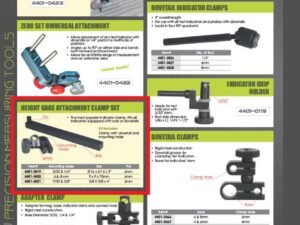 HEIGHT GAGE ATTACHMENT SET - 3/8 X 3/8 BAR & 3/ 8 X 7/32 CLAMP (4401-0421)