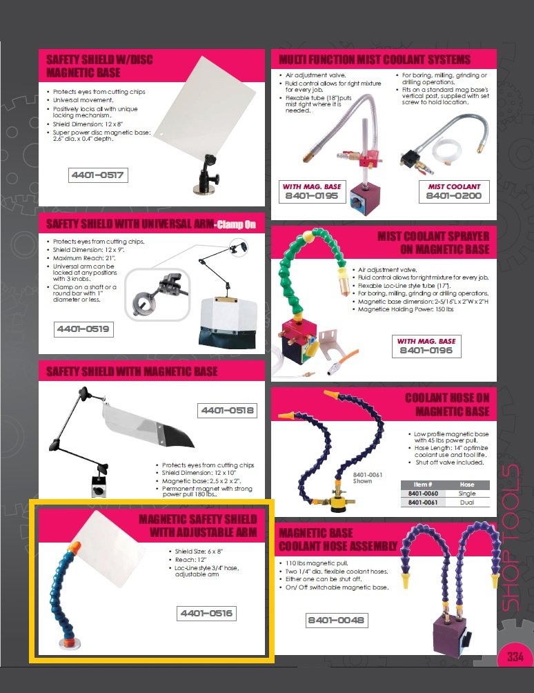 6 X 8" SAFETY SHIELD WITH HOSE ON MAGNETIC BASE (4401-0516) - Image 2