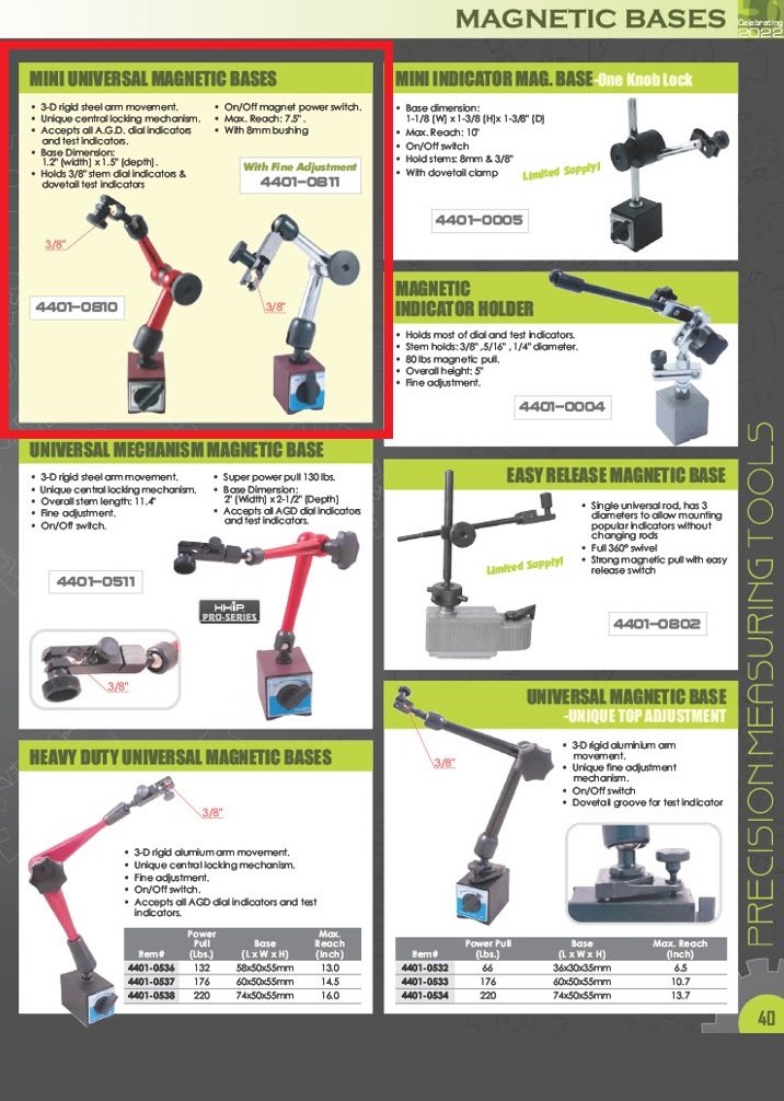 MINI UNIVERSAL MAGNETIC BASE WITH FINE ADJUSTMENT (4401-0811) - Image 7
