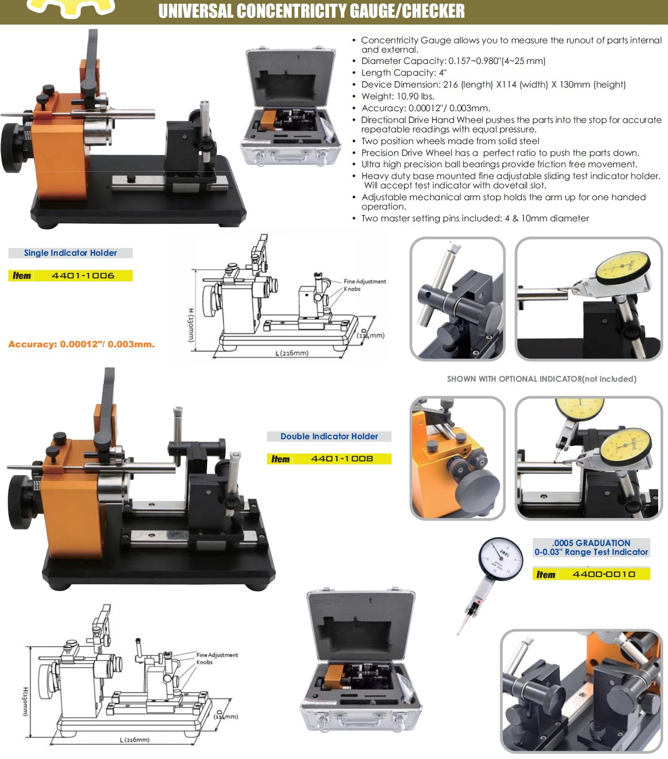 UNIVERSAL DOUBLE INDICATOR CONCENTRICITY CHECKER (4401-1008) - Image 7