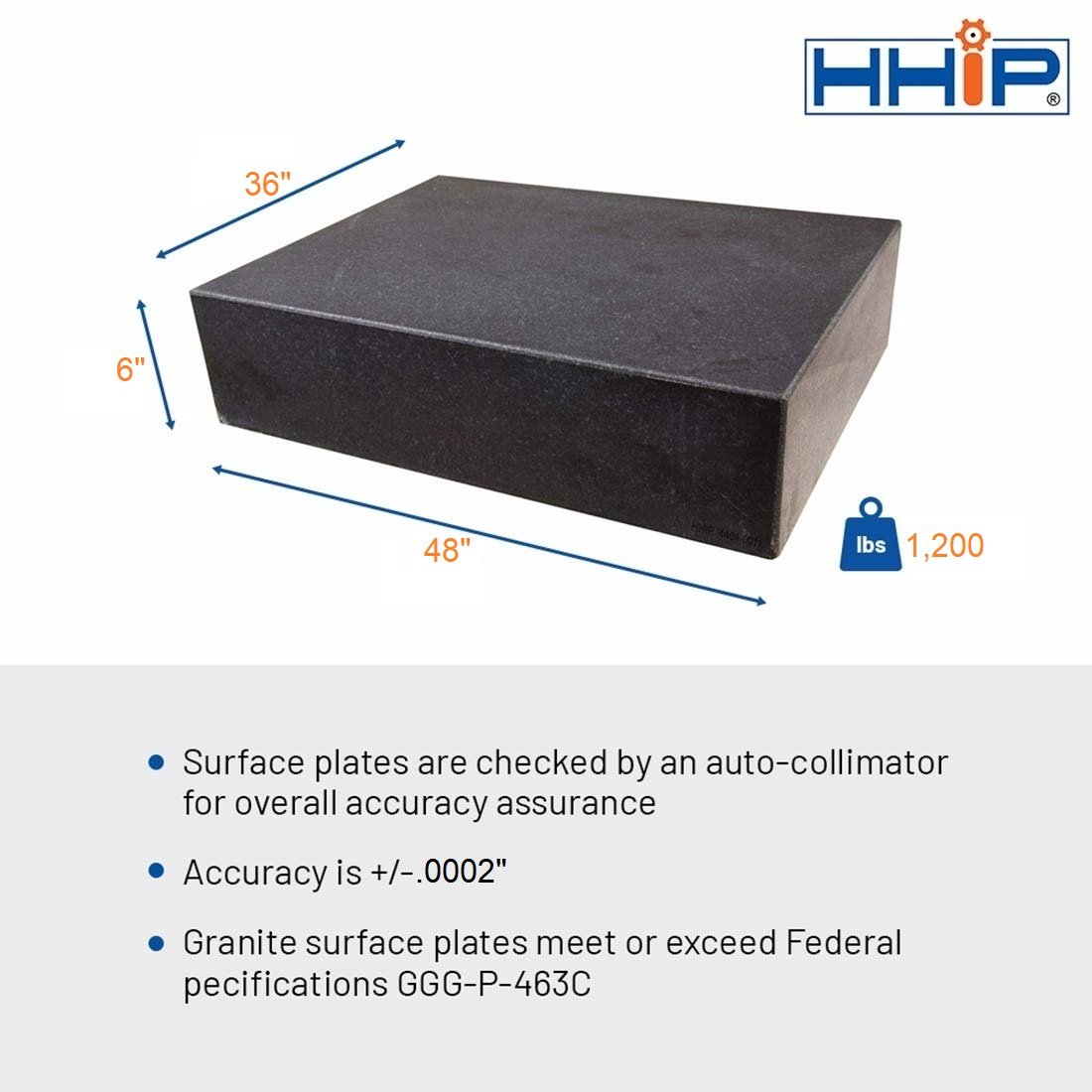 48 x 36 x 6 GRADE A GRANITE SURFACE PLATE (4401-4836) - Image 4