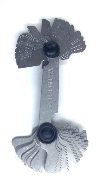 52 PIECE 4-62 TPI 55 DEGREE & .25-6MM 60 DEGREE SCREW PITCH GAGE (4901-0038)