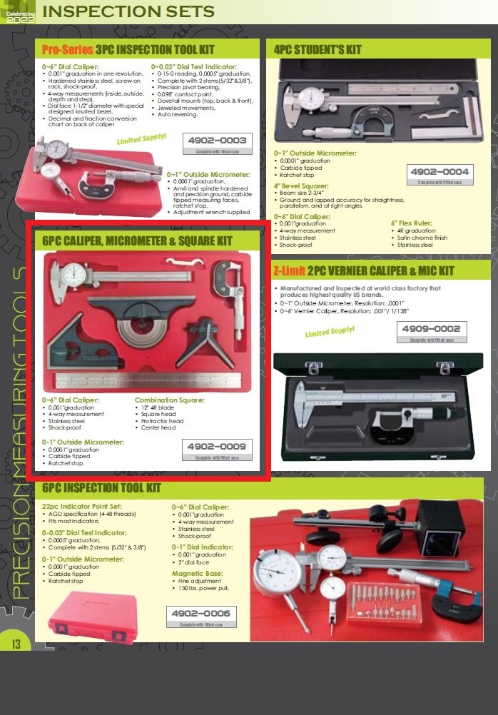 CALIPER 6PC KIT W COM. SQUARE (4902-0009) - Image 2