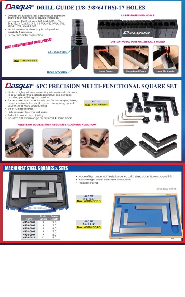 6 X 4" ENGINEER'S STEEL SQUARE (4906-0006) - Image 7