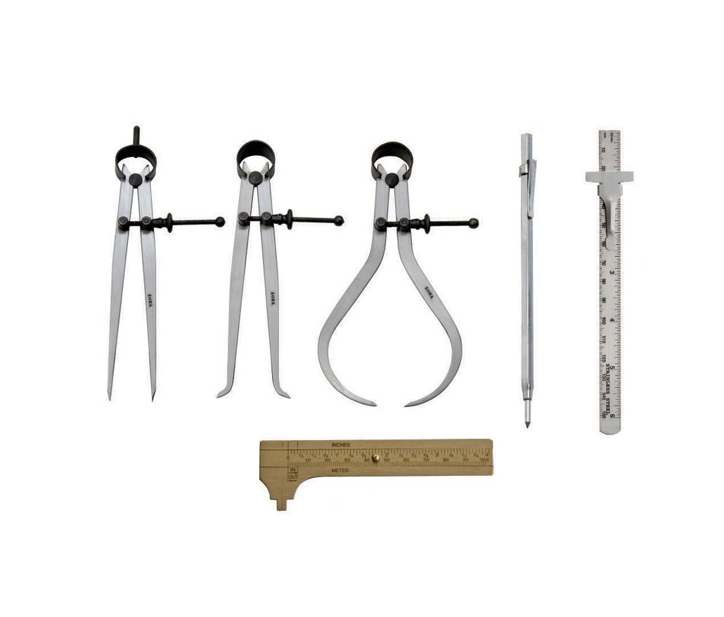 HHIP 6 PIECE SPRING CALIPERS, DIVIDER & RULE MEASURING KIT (4906-0106)