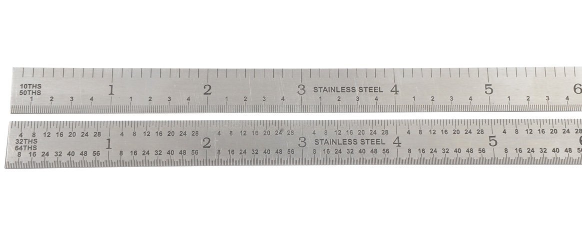 HHIP 8 X 1/2" 5R FLEX RULE GRADUATIONS 1/32, 1/64, 10THS & 100THS (4906-0141)
