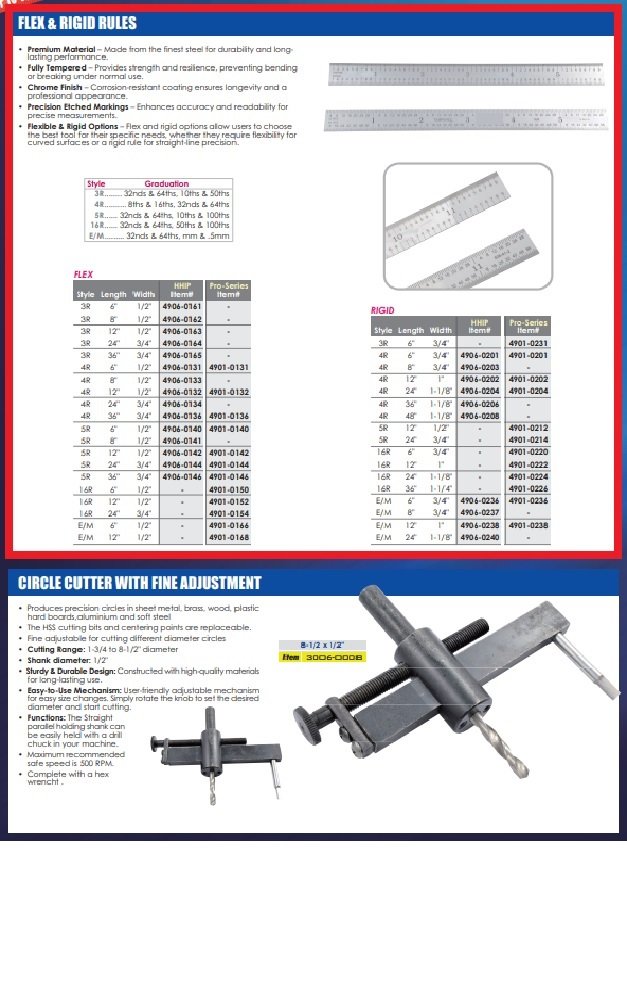 HHIP 12 X 1/2" 4R FLEX RULE GRADUATIONS 1/8, 1/16, 1/32 & 1/64 (4906-0132) - Image 6