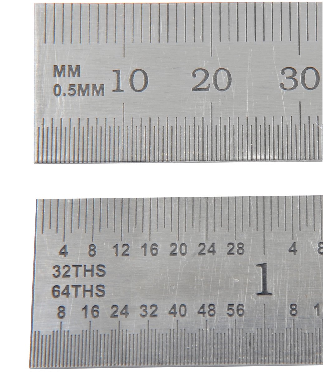 HHIP 6 X 3/4" E/M RIGID RULE GRADUATIONS 1/32, 1/64, MM & .5MM (4906-0236) - Image 2