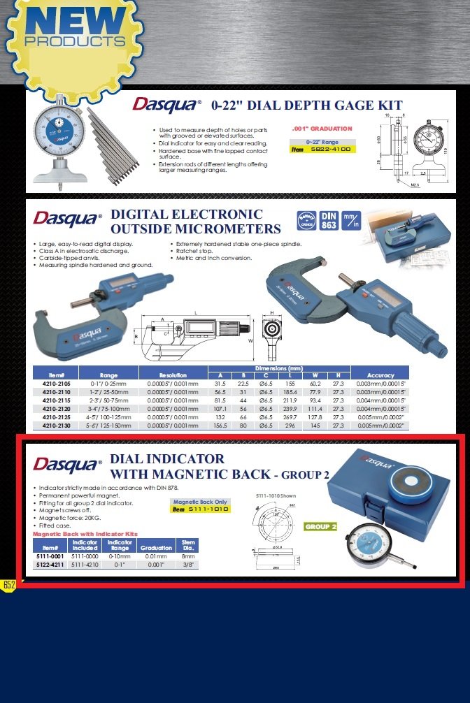 DASQUA 0-1" DIAL INDICATOR WITH MAGNETIC BACK (5122-4211) - Image 4