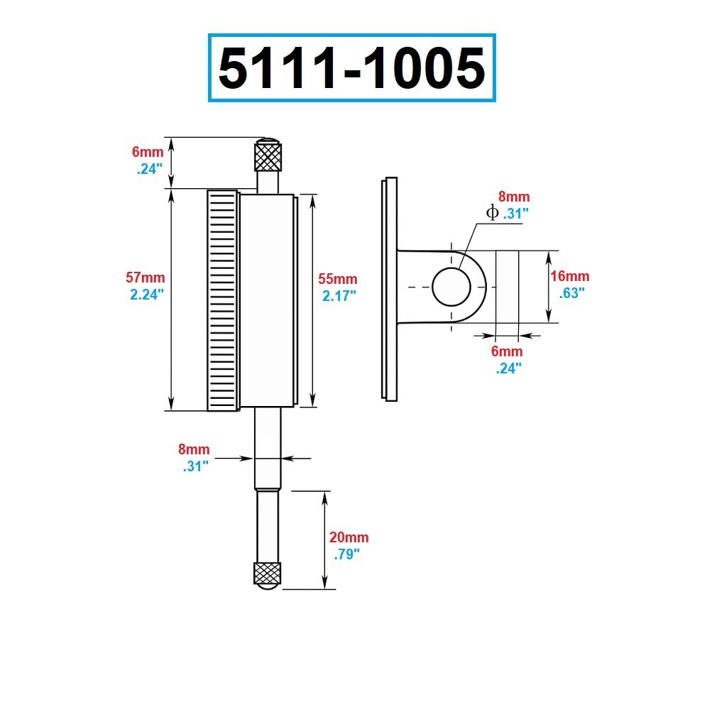 DASQUA 0-10MM DUAL LUG & FLAT BACK DAIL INDICATOR (5111-1005) - Image 5