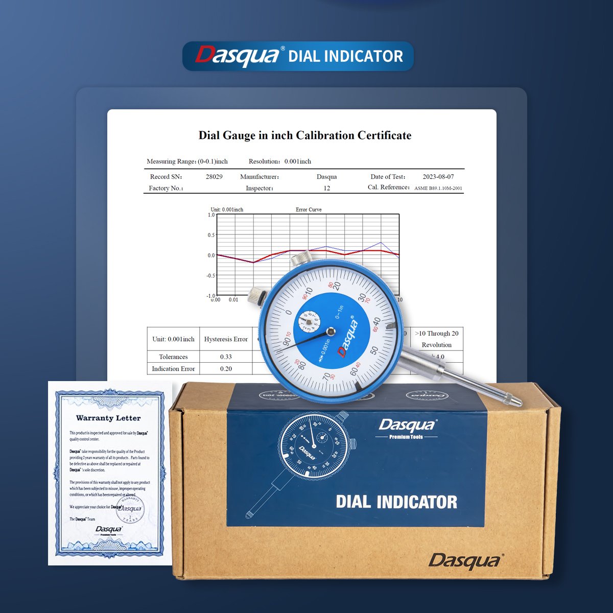 DASQUA PRECISION TEST INDICATOR, DIAL INDICATOR & MAGNETIC BASE SET (9999-0068) - Image 5