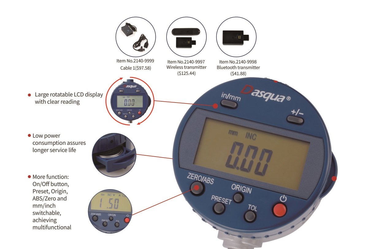 DASQUA 0-50.8MM/0-2.0" ABSOLUTE DIGITAL INDICATOR (5340-8115) - Image 2