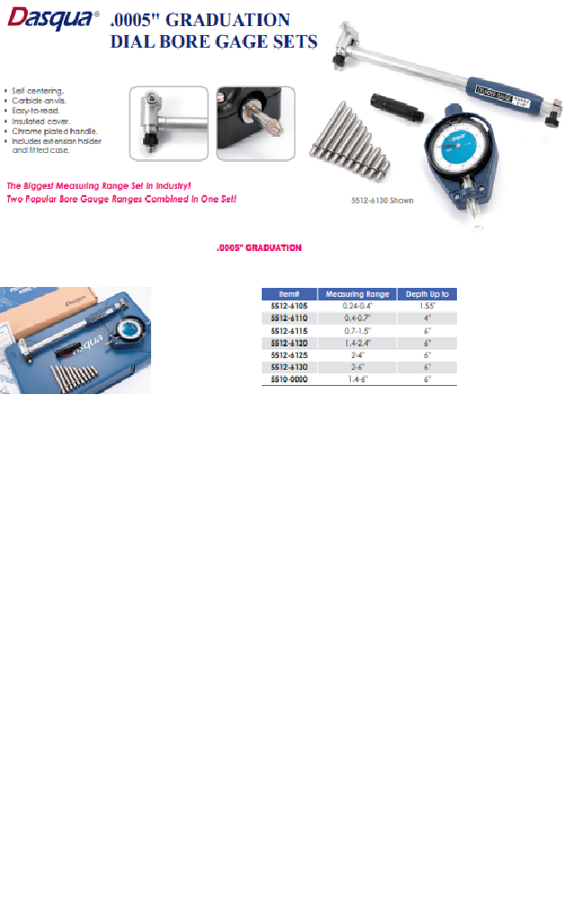 DASQUA 0.4-0.7" 0.0005" PRECISION DIAL BORE GAGE (5512-6110) - Image 6