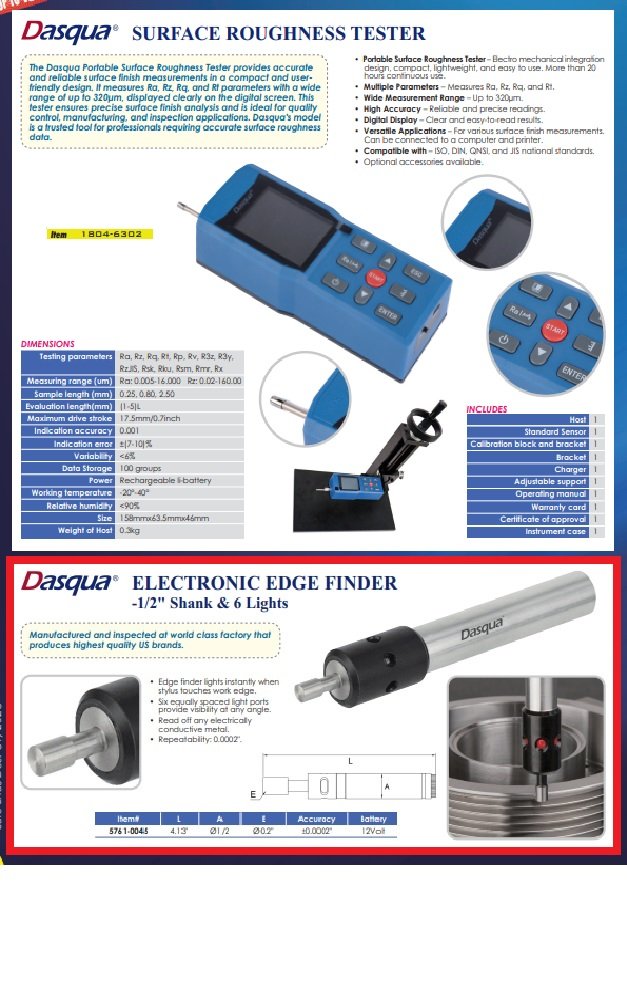 DASQUA 1/2" SHANK ELECTRONIC EDGE FINDER WITH 6 LIGHTS (5761-0045) - Image 6