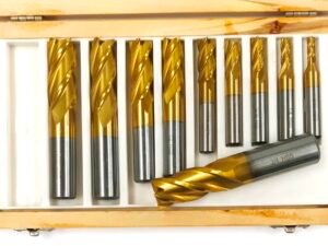 10 PIECE 4 FLUTE TiN COATED END MILL SET (5800-0010)