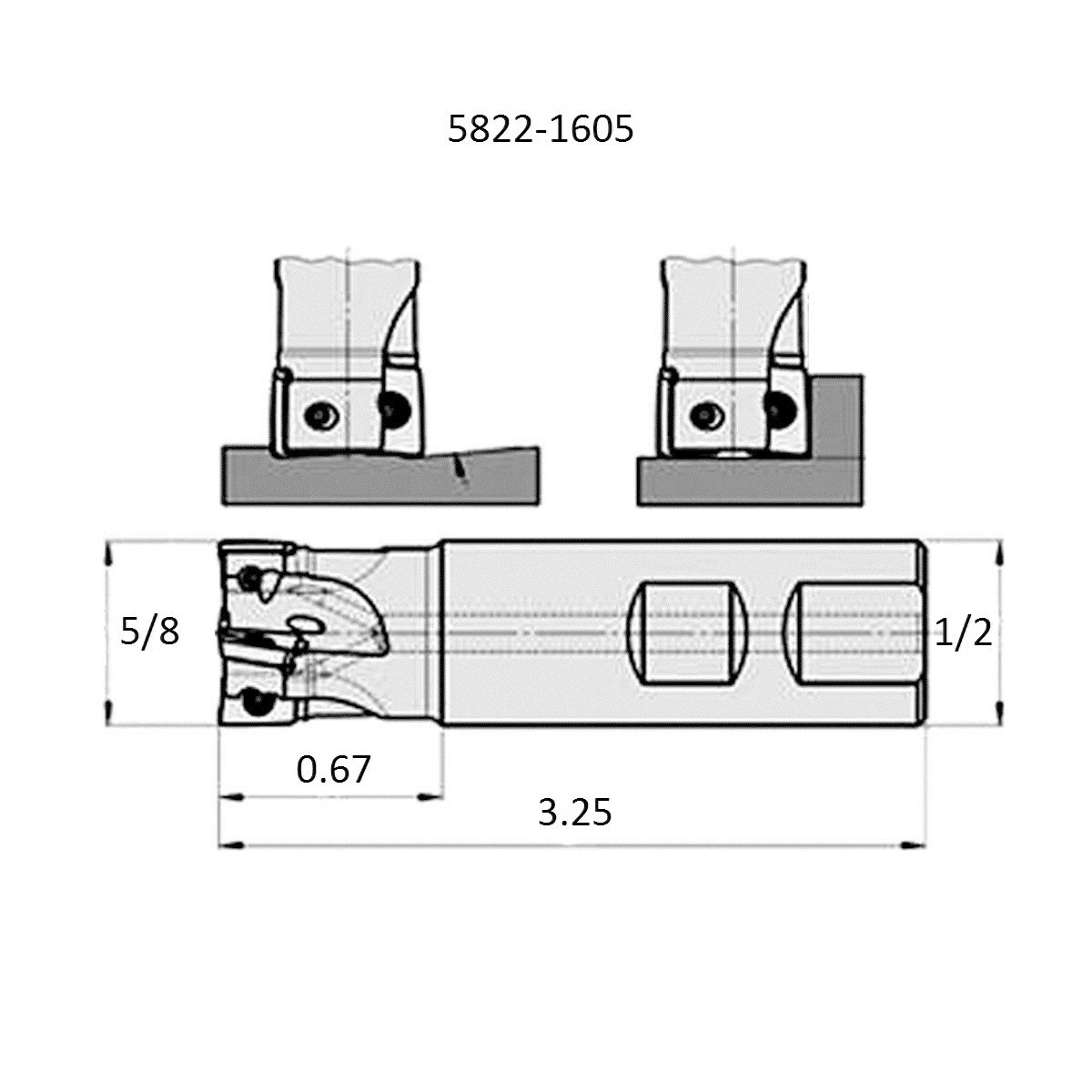 5/8" SQUARE SHOULDER COOLANT-THRU INDEXABLE END MILL (5822-1605) - Image 7