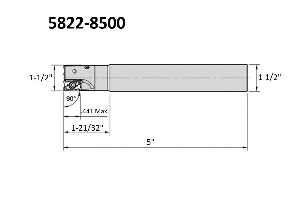 1-1/2 X 1-1/2" SHANK INDEXABLE COOLANT-THRU END MILL (5822-8500) - Image 4