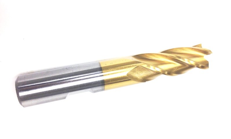 1/2 X 3/8" 4 FLUTE TiN SINGLE END CENTER CUT END MILL (5828-0500)