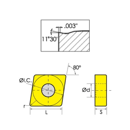 CNMG-431-DF BLACK DIAMOND COATED CARBIDE INSERT (6000-1431) - Image 2
