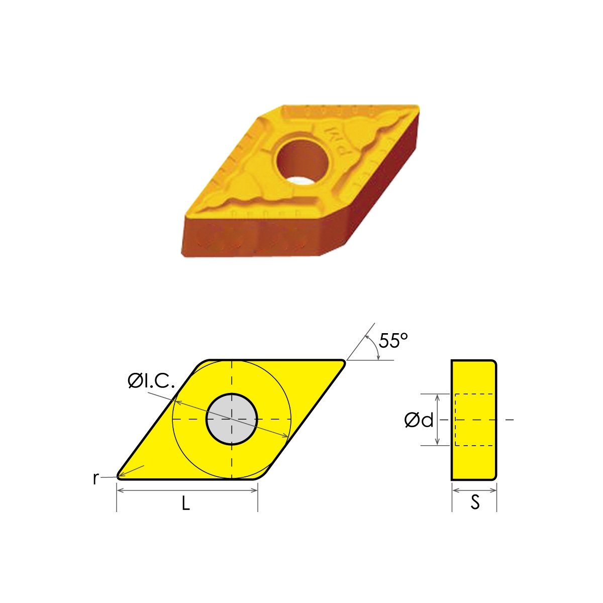 DNMG-434-PM COATED CARBIDE INSERT (6000-9434)
