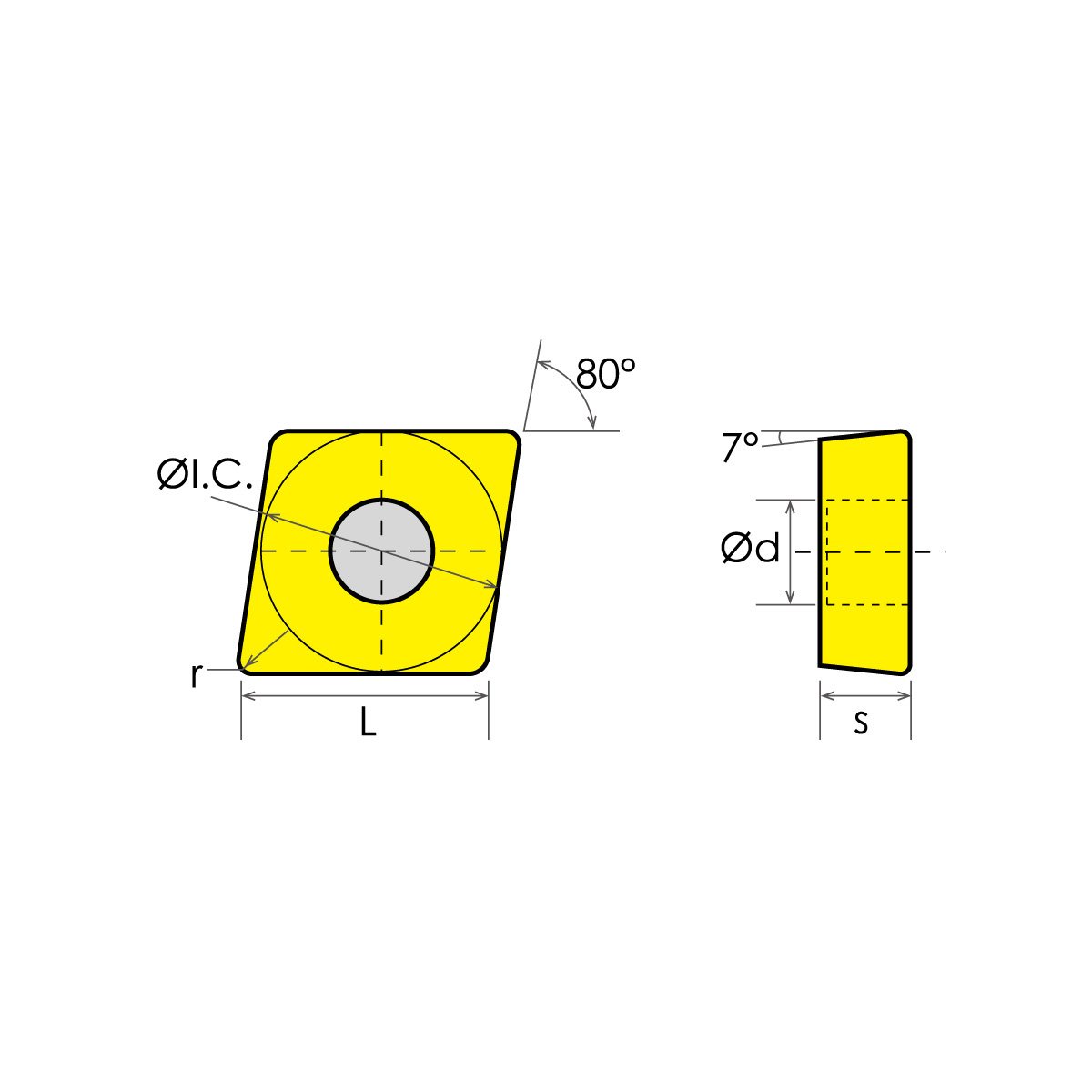CCMT-32.52 C-5 TiN COATED CARBIDE INSERT (6003-2032) - Image 2