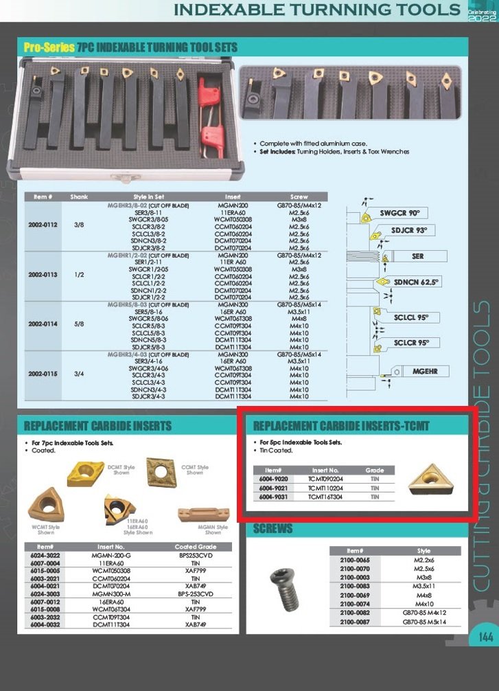 TCMT-32.51 TiN COATED C-6 CARBIDE INSERT (6004-9031) - Image 6