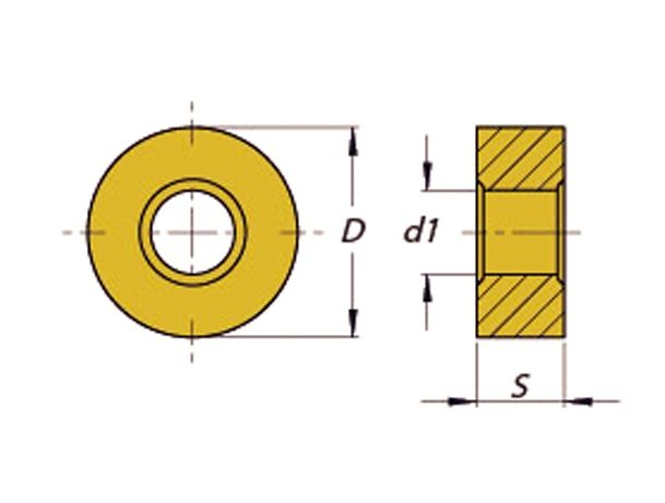 RNMG-64 C-5 TiN COATED CARBIDE FACE MILL INSERT (6005-6164) - Image 2