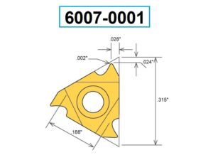 08ERA60 TiN COATED EXTERNAL THREADING CARBIDE INSERT (6007-0001)