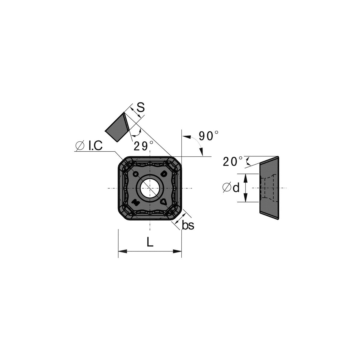 SEET12T3-DM COATED CARBIDE INSERT (6016-1123) - Image 2