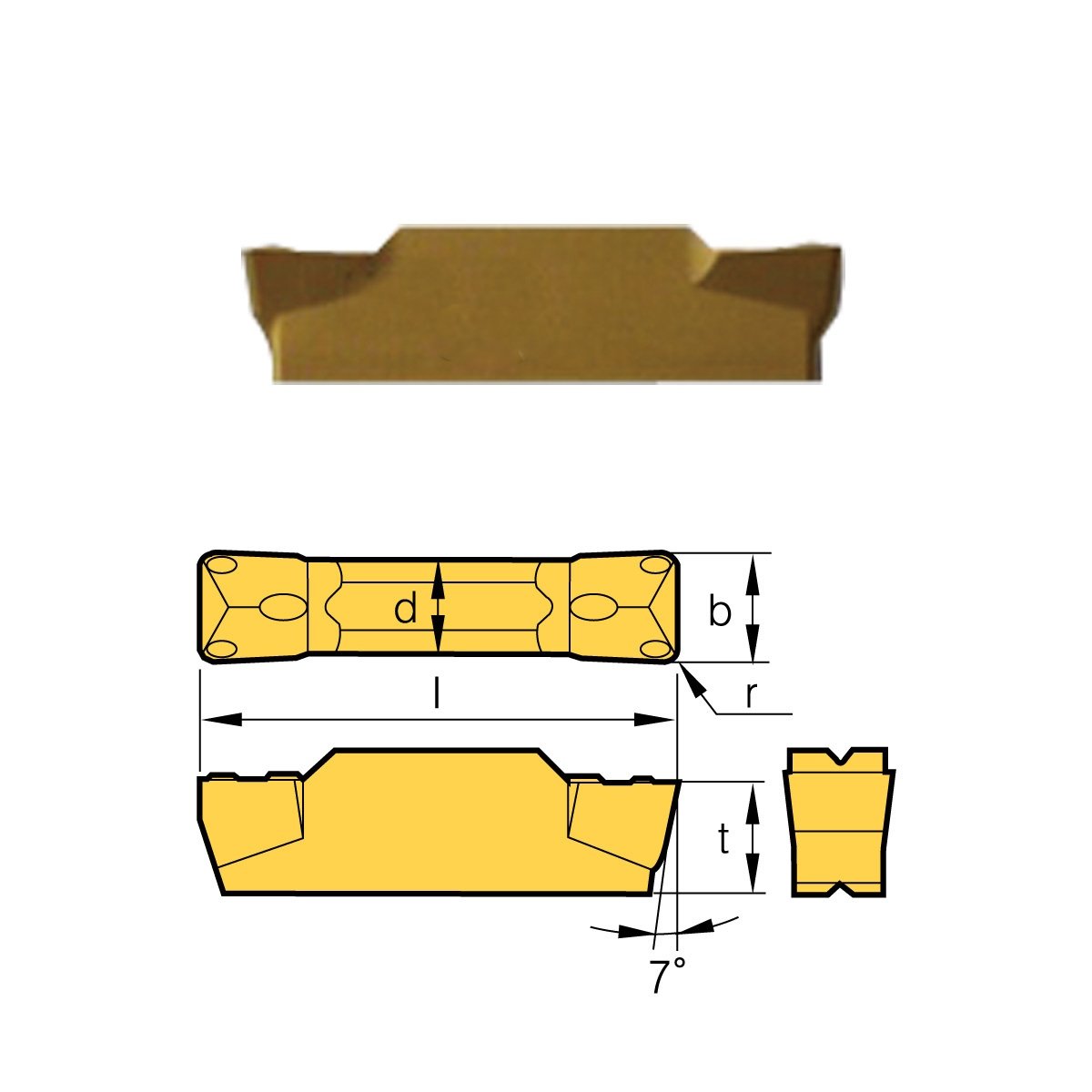 MGMN-200-G GRADE BPS253-CVD GROOVING INSERT (6024-3022)