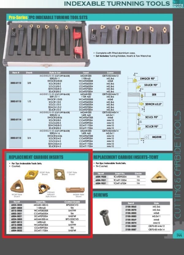 Insert Grade Chart.pdf MGMN-200-G GRADE BPS253-CVD GROOVING INSERT (6024-3022)