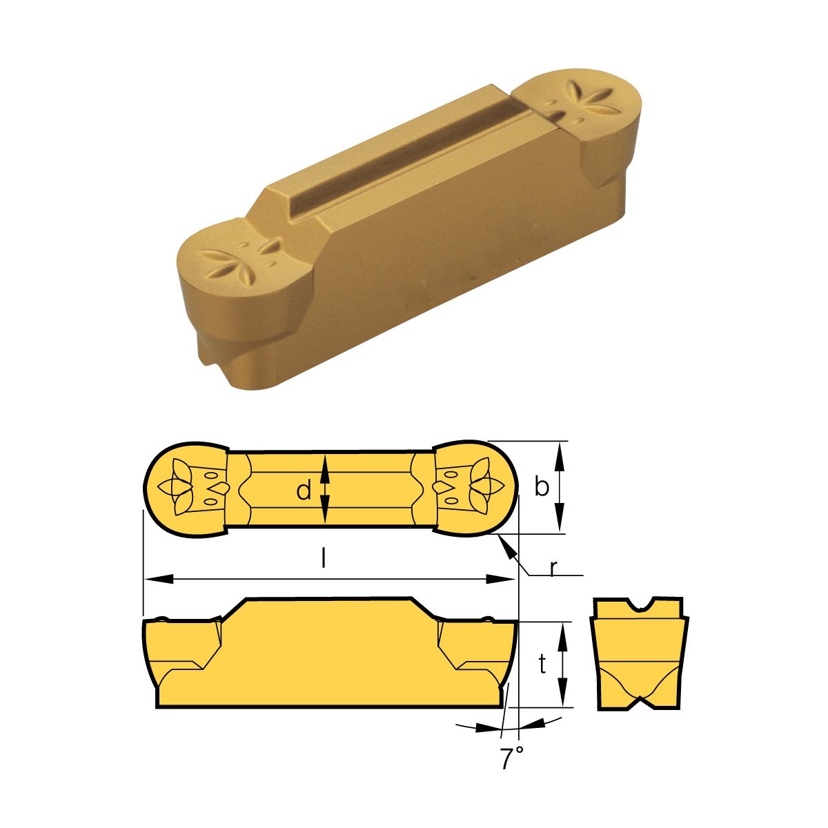 MRMN-500-M GRADE BPS253-CVD GROOVING INSERT (6024-3034)