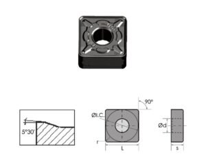 SNMG-543-DM BLACK DIAMOND COATED CARBIDE INSERT (6035-0543)