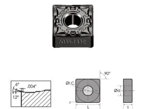 SNMG-433-DF BLACK DIAMOND COATED CARBIDE INSERT (6035-1433)