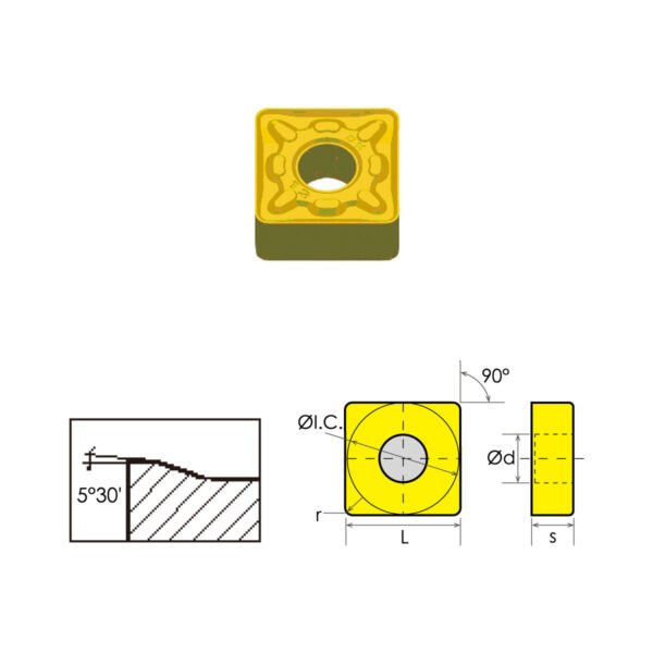 SNMG-543-DR COATED CARBIDE INSERT (6049-1543)