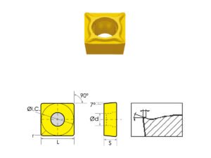 SCMT-32.51-HM SQUARE(+RAKE) INSERT-XAB749 (6004-3031)