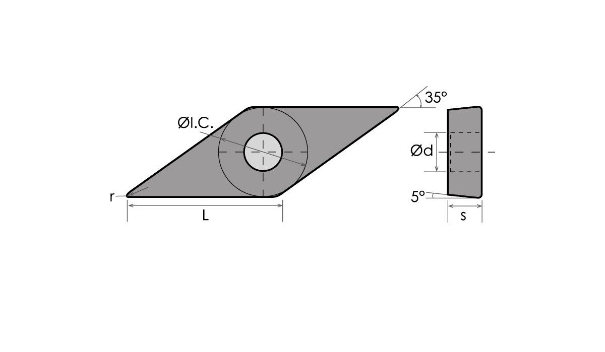 VBMT-221-EM nc-TiAIN COATED CARBIDE INSERT (6059-0221) - Image 2