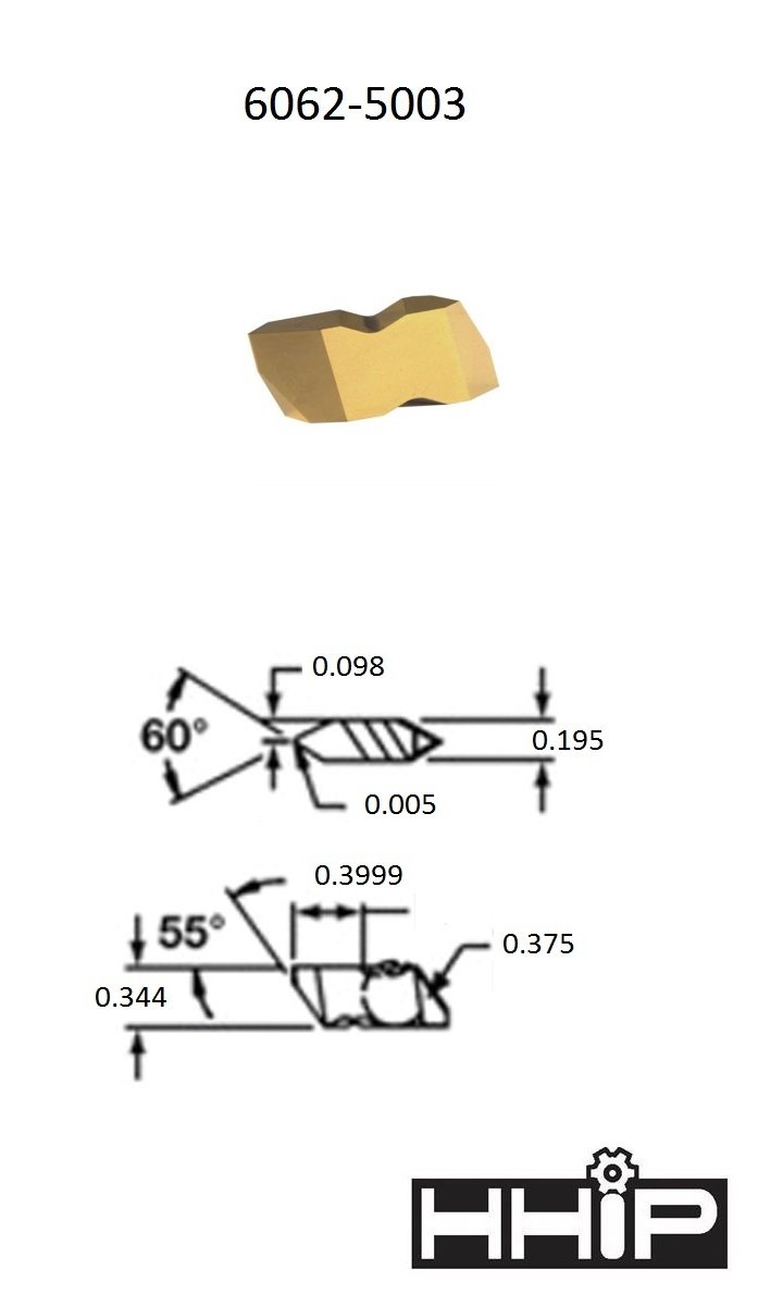 T/NT-3R C5 COATED RIGHT HAND THREADING CARBIDE INSERT (6062-5003) - Image 2