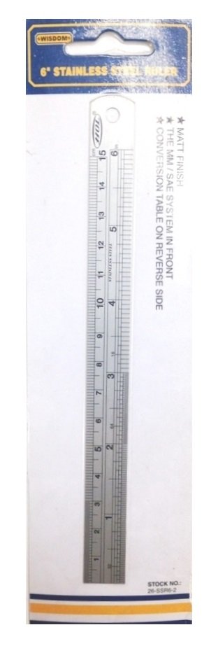 6"/15CM STAINLESS STEEL RULER (7019-0001)