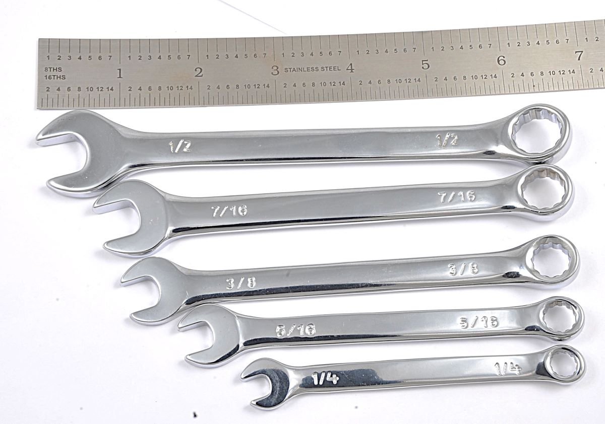 HHIP 5 PC SMALL COMBO WRENCH SET 1/4 TO 1/2" CHROME VANADIUM STEEL (7023-1101) - Image 3