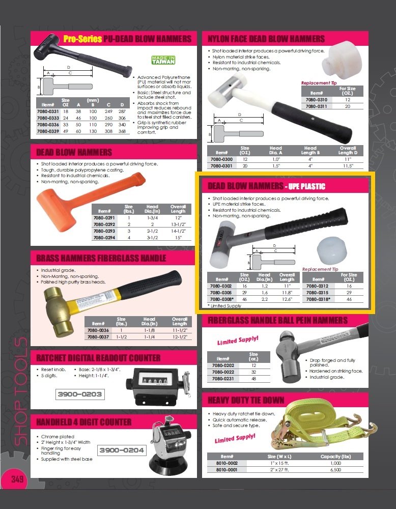 VERTEX REPLACEMENT TIP FOR 29 OZ UPE DEAD BLOW HAMMER (7080-0315) - Image 2