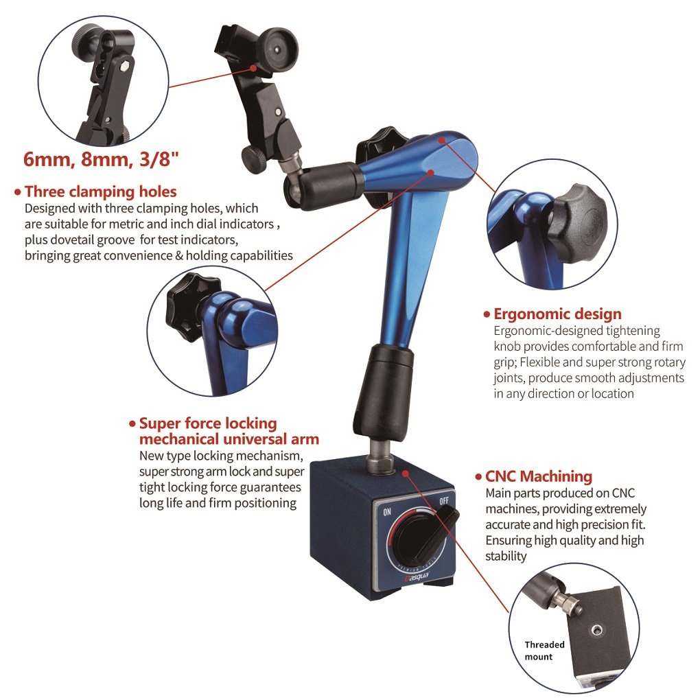 DASQUA PRECISION TEST INDICATOR, DIAL INDICATOR & MAGNETIC BASE SET (9999-0068) - Image 8