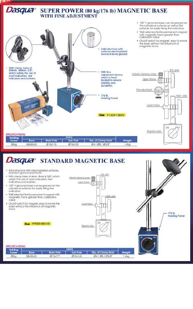 DASQUA MAG BASE WITH FINE ADJUTMENT (7123-1005) - Image 6