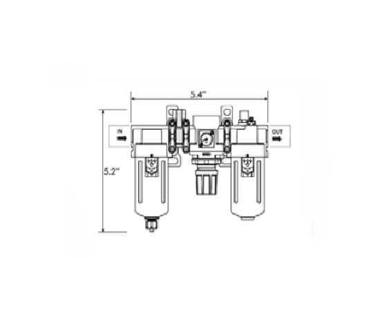 1/4 NPT CLEAR FILTER/REGULATOR/LUBRICATOR 3 PIECE UNIT (7600-1771) - Image 2